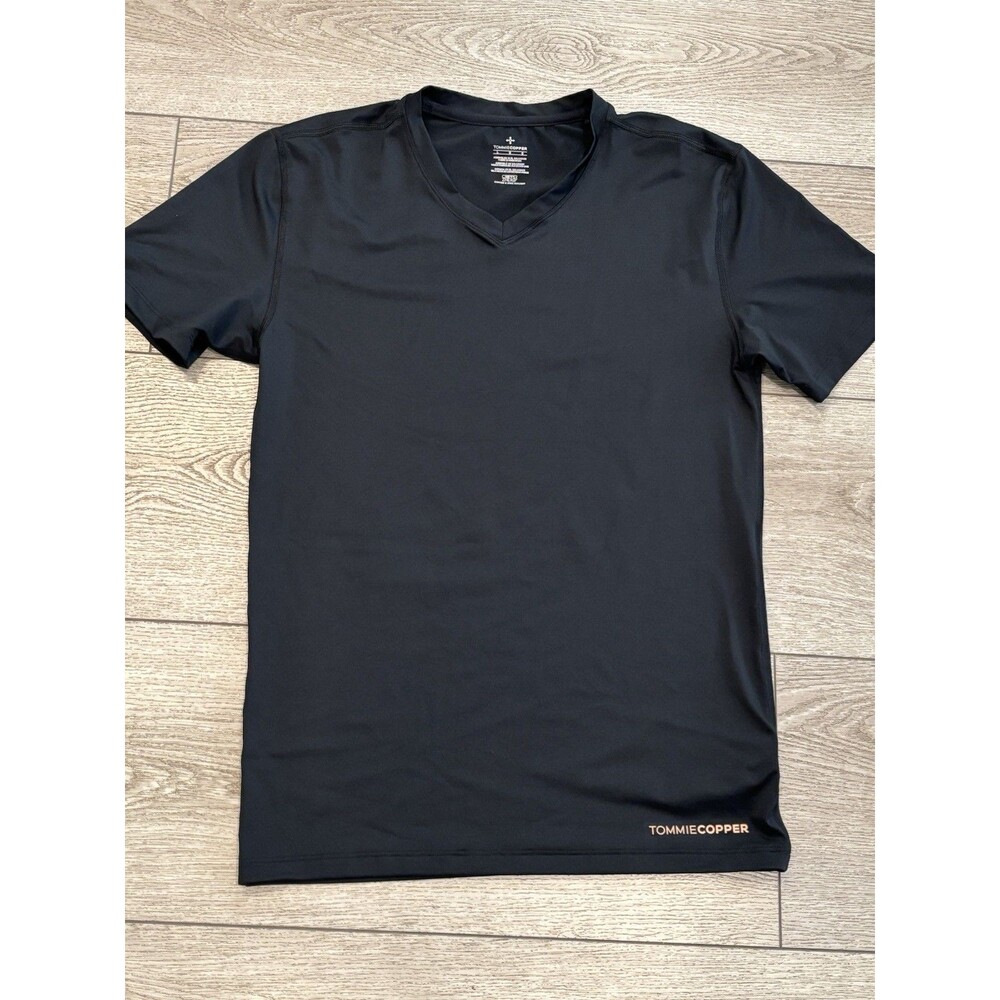 Tommie Copper Shirt Womens Large Black Short Sleeve Athletic V‎ Neck Copper Zinc